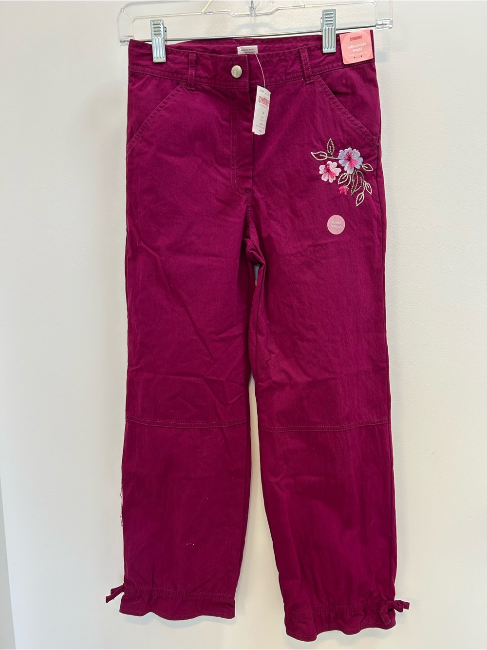 Gymboree girls Magenta Floral-Embroidered  Pants size 12